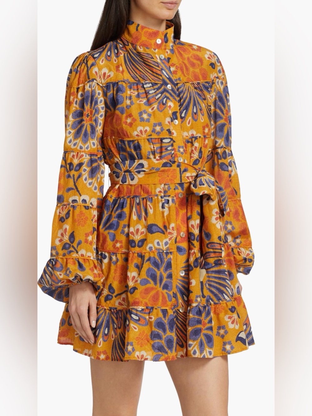FARM Rio Pineapple Flowers Yellow Minidress - Picture 3 of 13